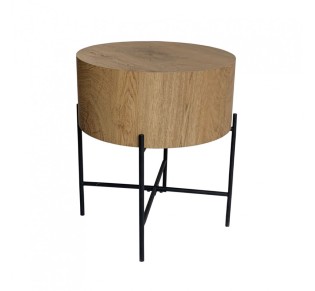MADERA SIDE TABLE NATURAL BLACK 45x45xH45cm