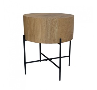 MADERA SIDE TABLE NATURAL BLACK 45x45xH45cm