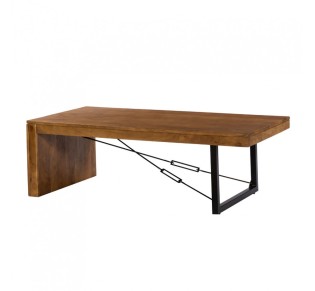 WIRE COFFEE TABLE WALNUT BLACK 120x60xH40cm