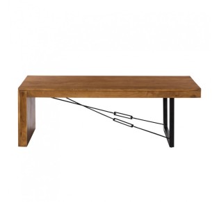 WIRE COFFEE TABLE WALNUT BLACK 120x60xH40cm