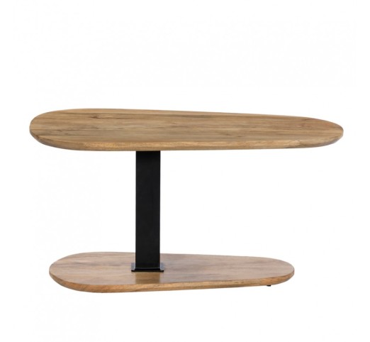 LEVEL COFFEE TABLE ΦΥΣΙΚΟ ΜΑΥΡΟ 95x65xH48cm