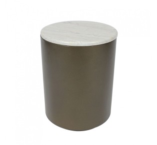 POMMA SIDE TABLE TRAVERTINE BRONZE 37x37xH49cm
