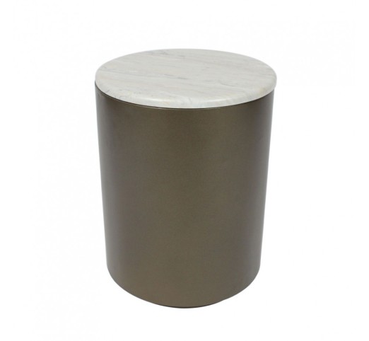 POMMA SIDE TABLE TRAVERTINE BRONZE 37x37xH49cm