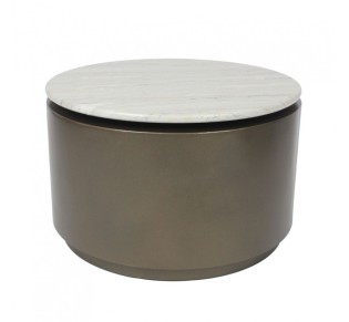 POMMA COFFEE TABLE TRAVERTINE BRONZE 60x60xH38cm