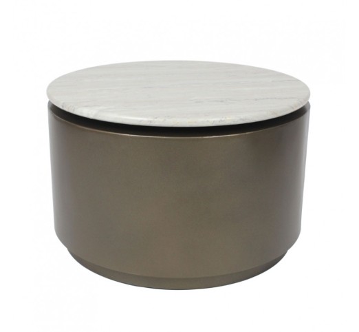POMMA COFFEE TABLE TRAVERTINE BRONZE 60x60xH38cm