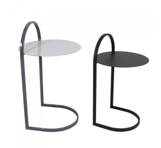 STECH SIDE TABLE SET 2PCS WHITE BLACK GREY BLACK 40x40xH68cm