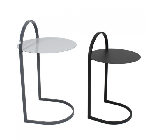 STECH SIDE TABLE SET 2PCS WHITE BLACK GREY BLACK 40x40xH68cm
