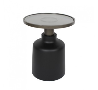 BOW SIDE TABLE ΜΑΥΡΟ BRONZE 45x45xH55cm