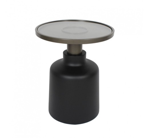 BOW SIDE TABLE ΜΑΥΡΟ BRONZE 45x45xH55cm