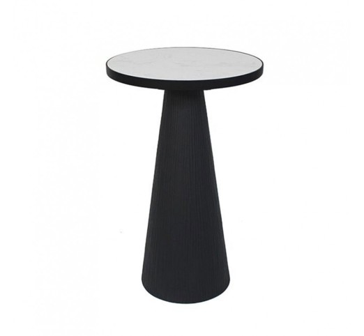 LAMP SIDE TABLE ΛΕΥΚΟ ΜΑΥΡΟ 41x41xH63,5cm