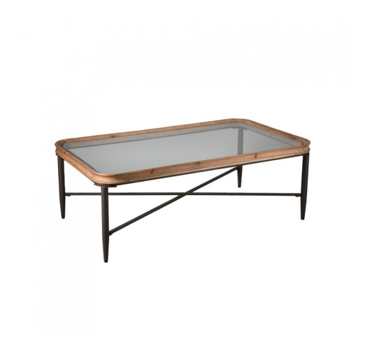 MARAIS COFFEE TABLE ΦΥΣΙΚΟ ΜΑΥΡΟ 122x71xH43,5cm