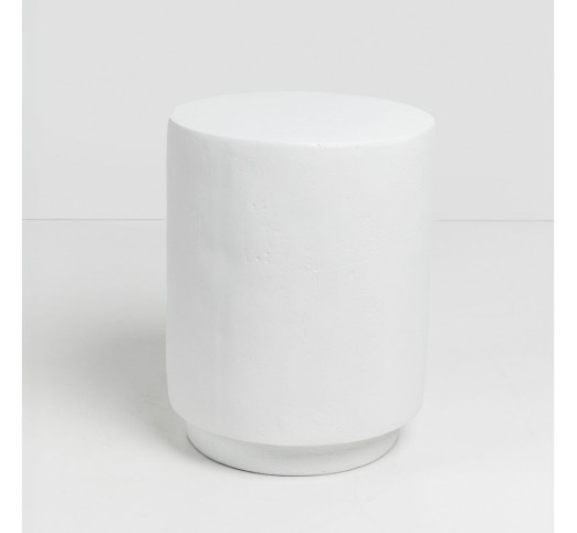 LITHOS ROUND SIDE TABLE WHITE 35,5x35,5xH45cm