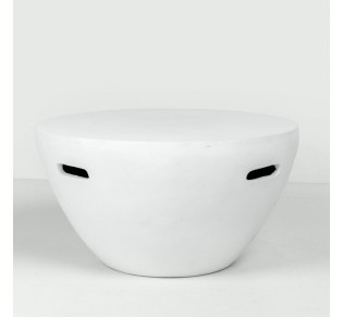 LITHOS CENTRAL COFFEE TABLE ΛΕΥΚΟ 68x68xH36cm