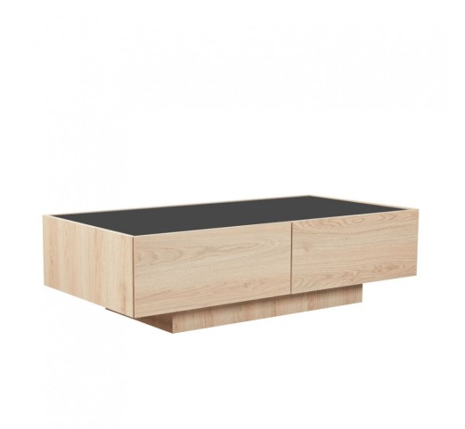 CUBIUS COFFEE TABLE NATURAL SMOKE BLACK 118x59xH33cm