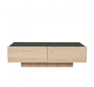 CUBIUS COFFEE TABLE ΦΥΣΙΚΟ ΦΙΜΕ ΜΑΥΡΟ 118x59xH33cm