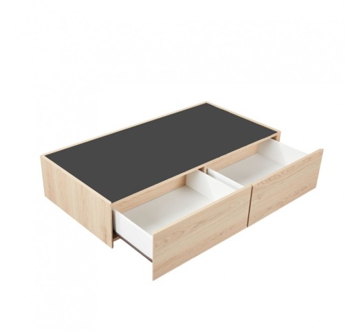 CUBIUS COFFEE TABLE NATURAL SMOKE BLACK 118x59xH33cm