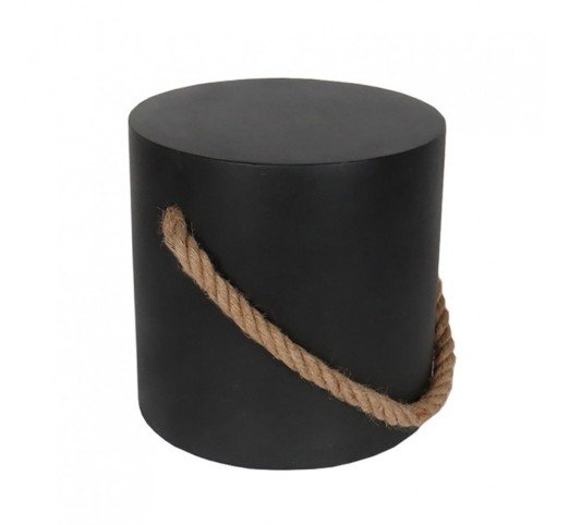 ΤΕΝΟ SIDE TABLE ΜΕ ΣΧΟΙΝΙ ΜΑΥΡΟ ΦΥΣΙΚΟ 40x40xH40cm