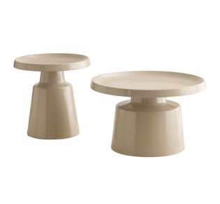 MOUSSE COFFEE TABLE SET 2ΤΕΜ CREAM 70x70xH50cm