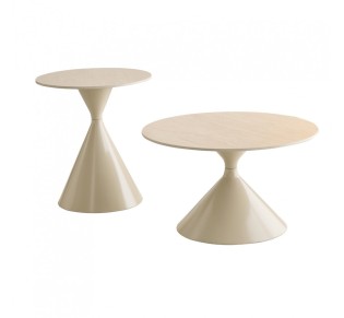 KNOT COFFEE TABLE SET 2ΤΕΜ CREAM 70x70xH40cm