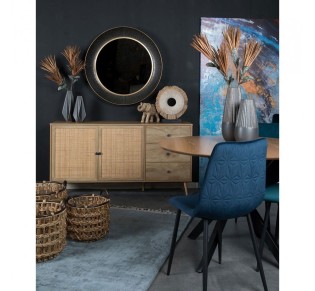 AMMOS ΜΠΟΥΦΕΣ 3ΣΥΡΤΑΡΙΑ ΦΥΣΙΚΟ ΜΕ RATTAN 150x39xH79cm