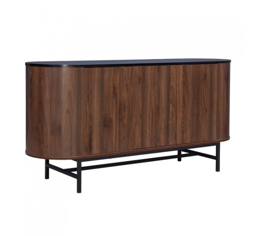 OVAL SIDEBOARD 3DOORS WALNUT 150x45x74cm