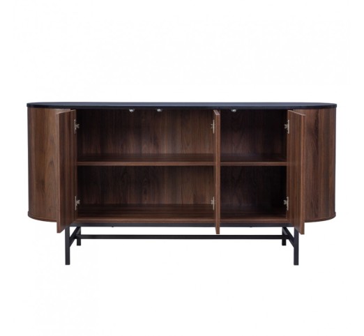 OVAL SIDEBOARD 3DOORS WALNUT 150x45x74cm