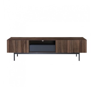 GROOVES TV STAND 3DOORS 1DRAWER WALNUT GREY 180x40x50cm