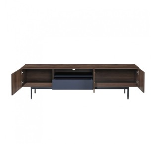 GROOVES TV STAND 3DOORS 1DRAWER WALNUT GREY 180x40x50cm
