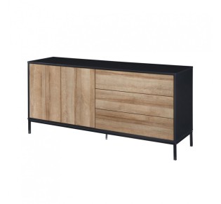 BLACKBIRD ΜΠΟΥΦΕΣ 2ΠΟΡΤΕΣ 3ΣΥΡΤΑΡΙΑ RIVIERA OAK ΜΑΥΡΟ 150x40xH75,5cm