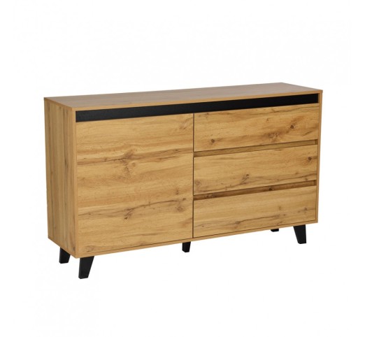 ARABICA SIDEBOARD CHIPBOARD WITH MELAMINE METAL BLACK 138x38xH83cm E1 PRC