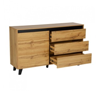ARABICA SIDEBOARD CHIPBOARD WITH MELAMINE METAL BLACK 138x38xH83cm E1 PRC