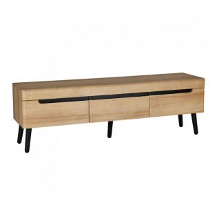 GRIF TV STAND ΦΥΣΙΚΟ ΜΑΥΡΟ 160x40xH50cm