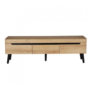 GRIF TV STAND ΦΥΣΙΚΟ ΜΑΥΡΟ 160x40xH50cm 2