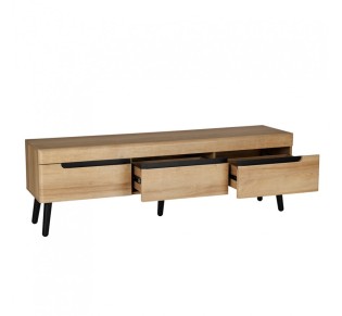 GRIF TV STAND ΦΥΣΙΚΟ ΜΑΥΡΟ 160x40xH50cm
