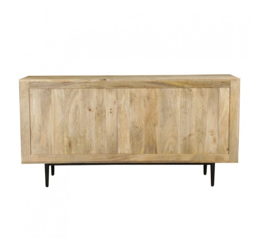 WAVE SIDEBOARD WOOD MANGO NATURAL METAL BLACK 160x40xH80cm IN