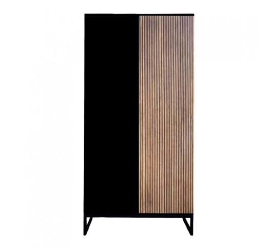 MYSTERY ENTRANCE WALLUNIT 2DOORS NATURAL DARK BLACK 104x39xH210cm