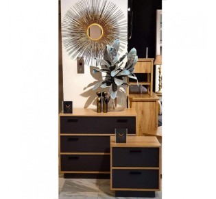 IMAGE PEDESTAL 3DRAWERS MELAMINE SONOMA GREY DARK 90x45xH78cm