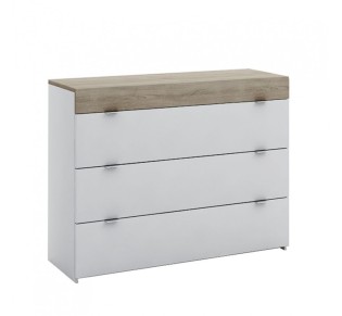 MY BOX PEDESTAL 3DRAWERS MELAMINE SONOMA DARK WHITE HIGH GLOSS 105x45xH78cm