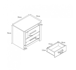 DODO NIGHTSTAND OAK DARK 58x39xH56cm
