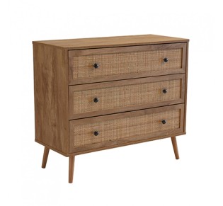 AMMOS ΚΟΜΟΤΑ 3ΣΥΡΤΑΡΙΑ ΦΥΣΙΚΟ ΜΕ RATTAN 90x39xH79cm