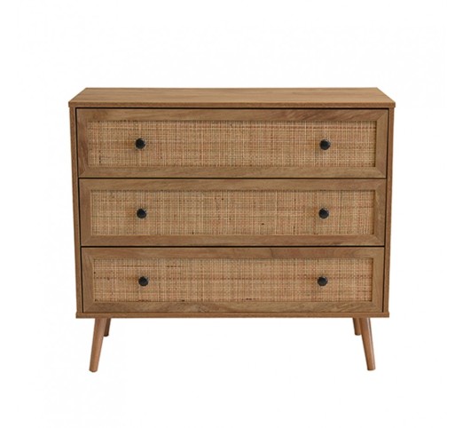 AMMOS ΚΟΜΟΤΑ 3ΣΥΡΤΑΡΙΑ ΦΥΣΙΚΟ ΜΕ RATTAN 90x39xH79cm