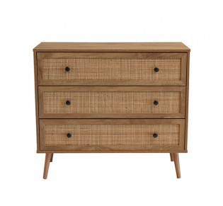 AMMOS ΚΟΜΟΤΑ 3ΣΥΡΤΑΡΙΑ ΦΥΣΙΚΟ ΜΕ RATTAN 90x39xH79cm