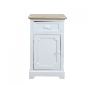 KIMOLOS NIGHTSTAND 1DOOR 1DRAWER LACQUERED MDF WHITE VENEER NATURAL E1 PRC 2