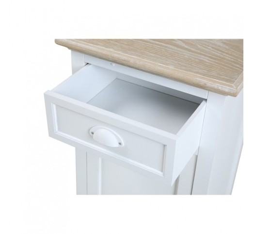 KIMOLOS NIGHTSTAND 1DOOR 1DRAWER LACQUERED MDF WHITE VENEER NATURAL E1 PRC