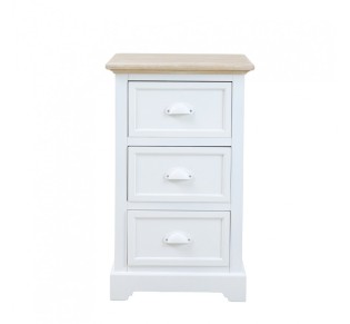 Skip to the beginning of the images gallery KIMOLOS NIGHTSTAND 3DRAWERS LACQUERED MDF WHITE VENEER NATURAL E1 PRC 2