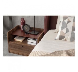 MARSALA NIGHTSTAND 1DOOR 1SHELF WALNUT 64x45xH45cm