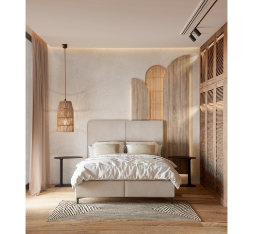 MORE ΚΡΕΒΑΤΙ ΜΕ ΑΠΟΘΗΚ. ΧΩΡΟ (ΓΙΑ ΣΤΡΩΜΑ 160x200cm) WHITE SMOOTH 07-918 160x207xH120cm