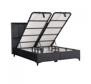 STICKS BED WITH STORAGE (FOR MATTRESS 160x200cm) GREY 26-911 166x223xH120cm 2