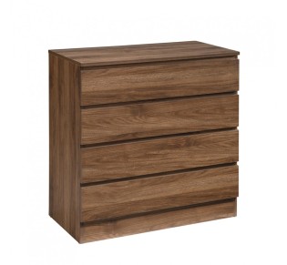 POLO COMMODE 4DRAWERS CHIPBOARD WITH MELAMINE CARTA WALNUT E1 MY