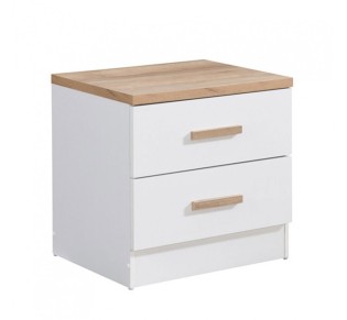 PRACTICO NIGHTSTAND 2DRAWERS NATURAL WHITE 50x40xH50cm